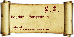 Hajdú Pongrác névjegykártya